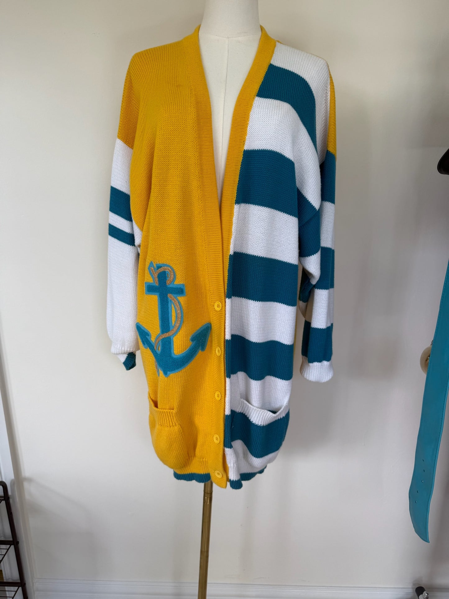 Vintage Nautical Cotton Cardigan