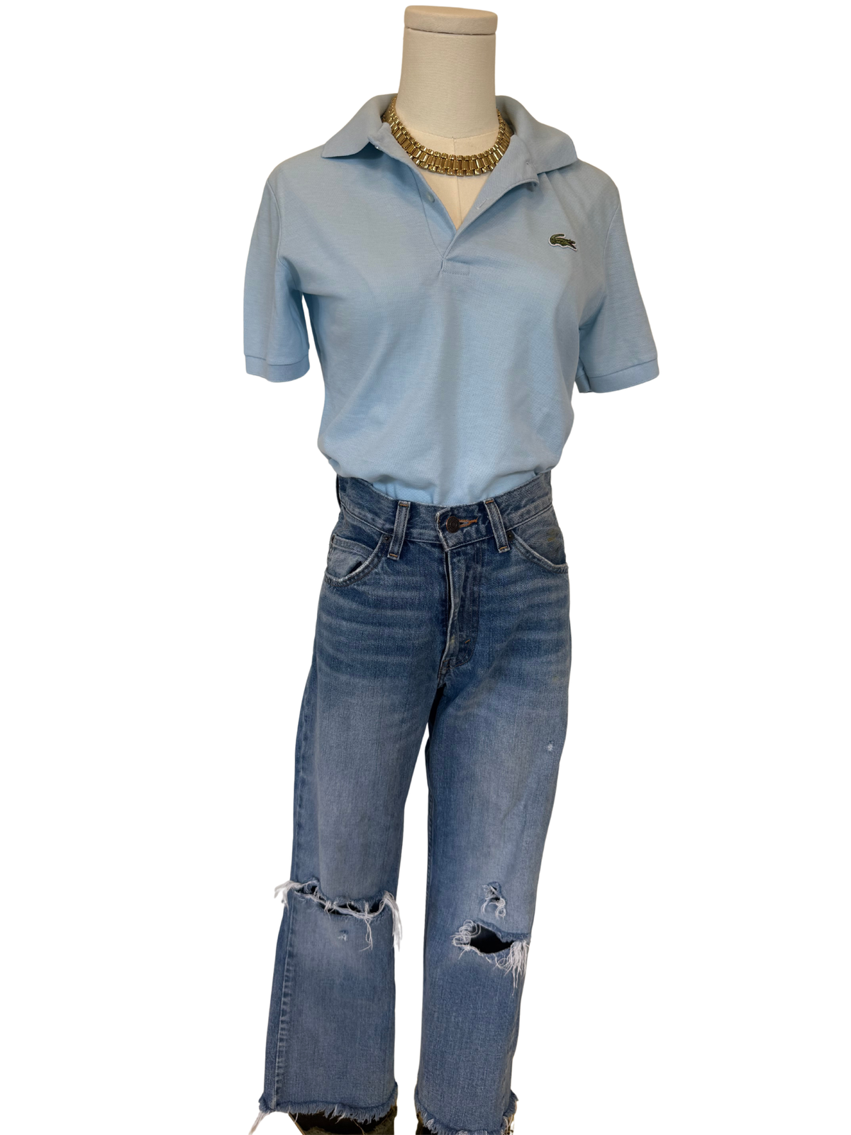 Vintages Izod Lacoste Polo in baby blue size small 80s