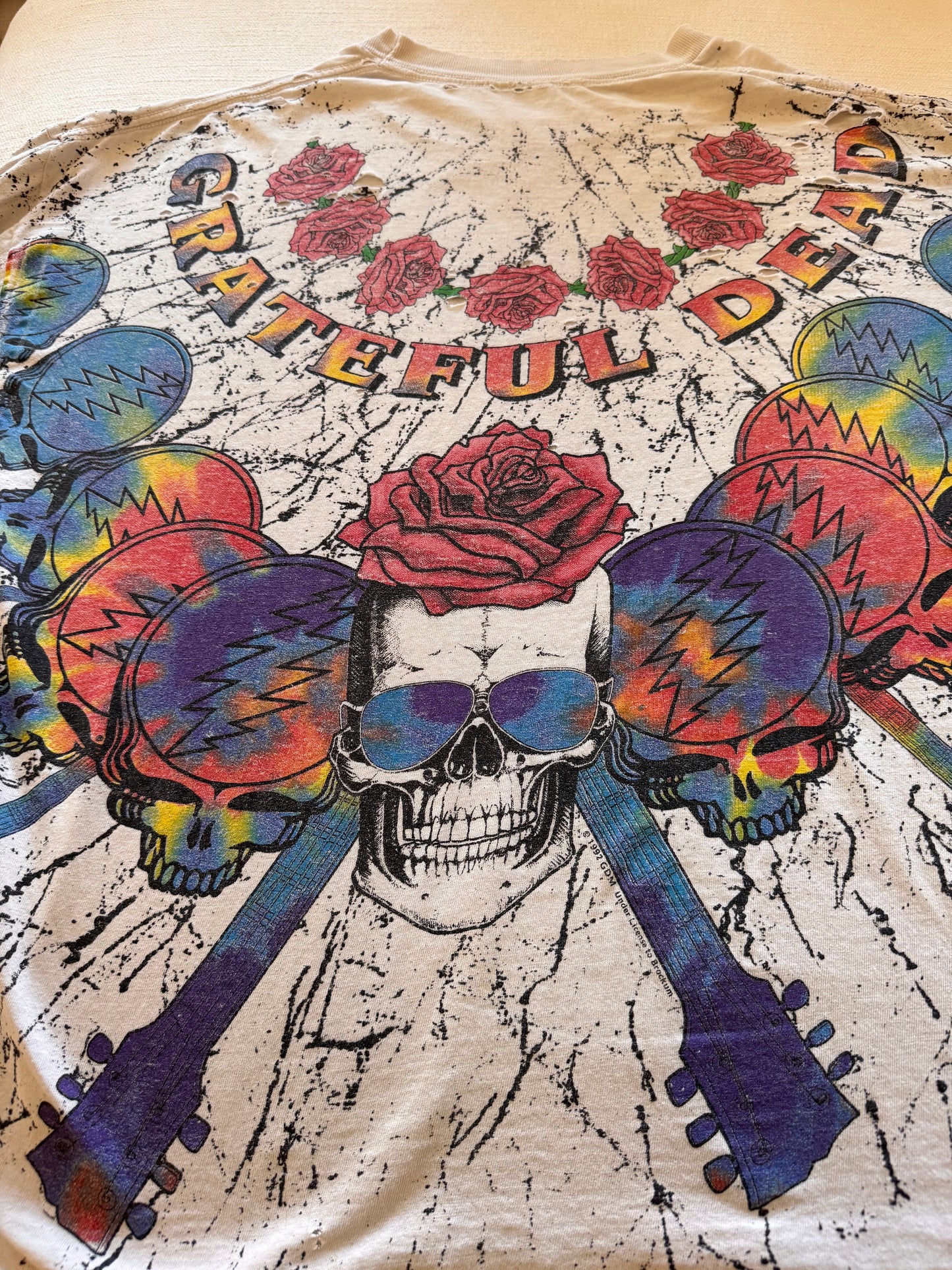 Grateful Dead 1992 Brockum AOP Skull/Roses Tee (XL)