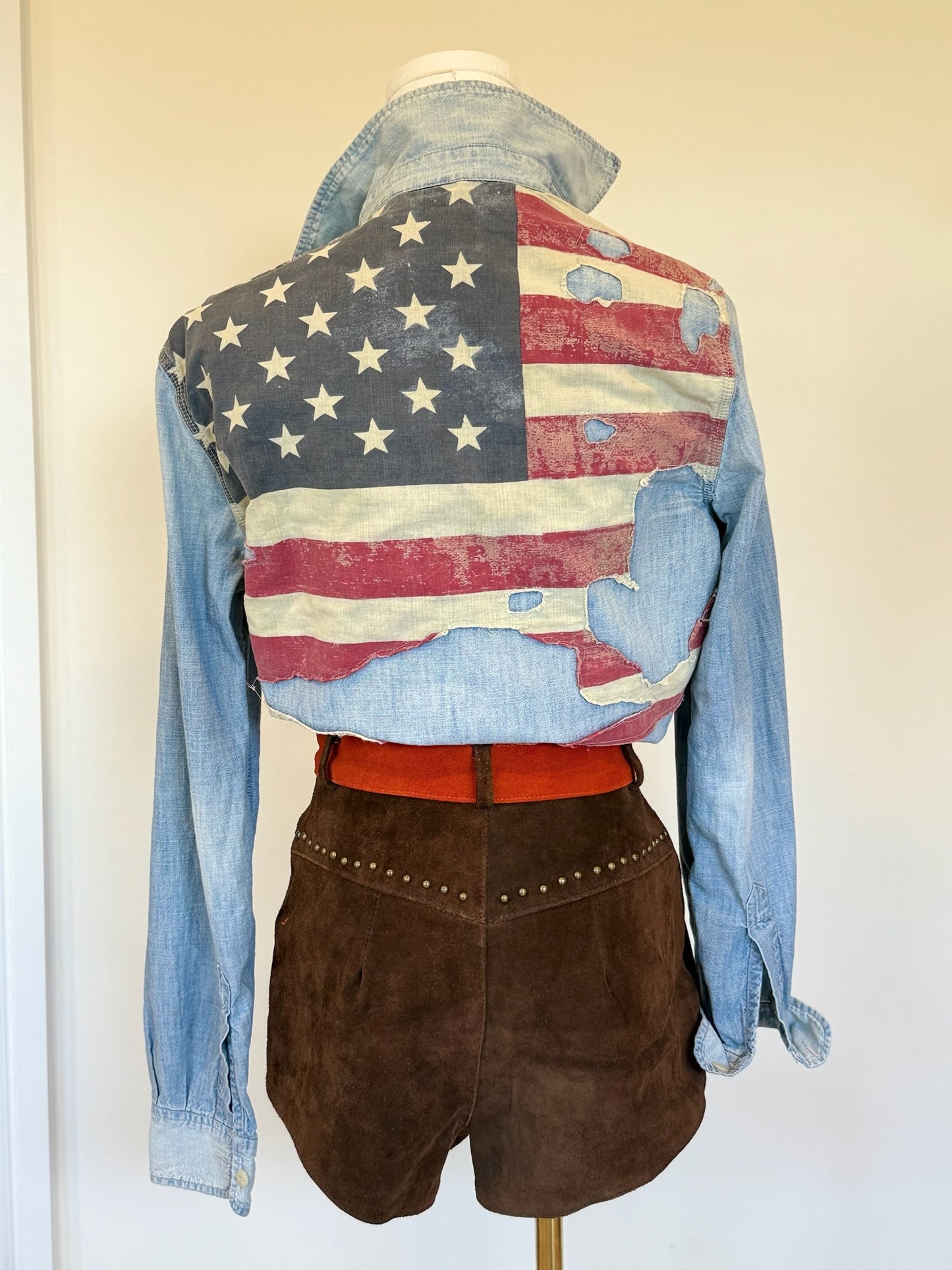 Vintage American Flag denim shirt