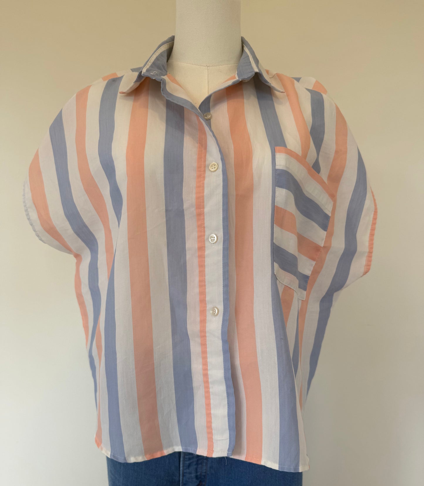 Vintage Striped Crop blouse