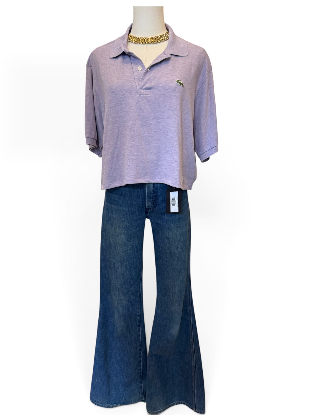 Vintage Lacoste purple Polo cropped
