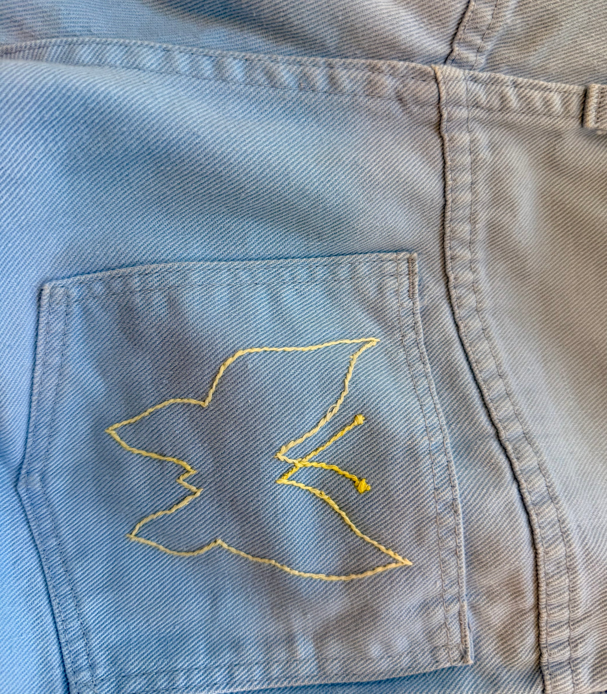 Vintage 70s Sears Winnie Mae Baby Blue Wide-Leg Jeans