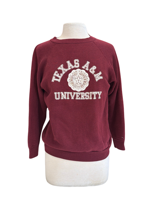 Vintage Texas A&M University Maroon Sweatshirt size Small