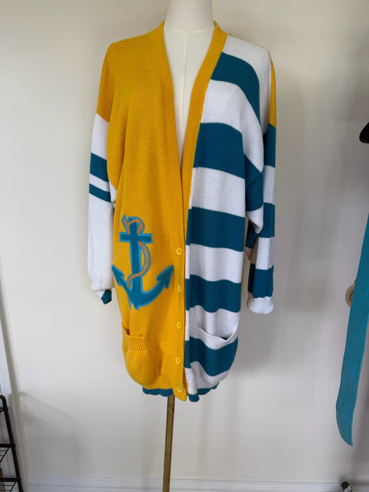 Vintage Nautical Cotton Cardigan