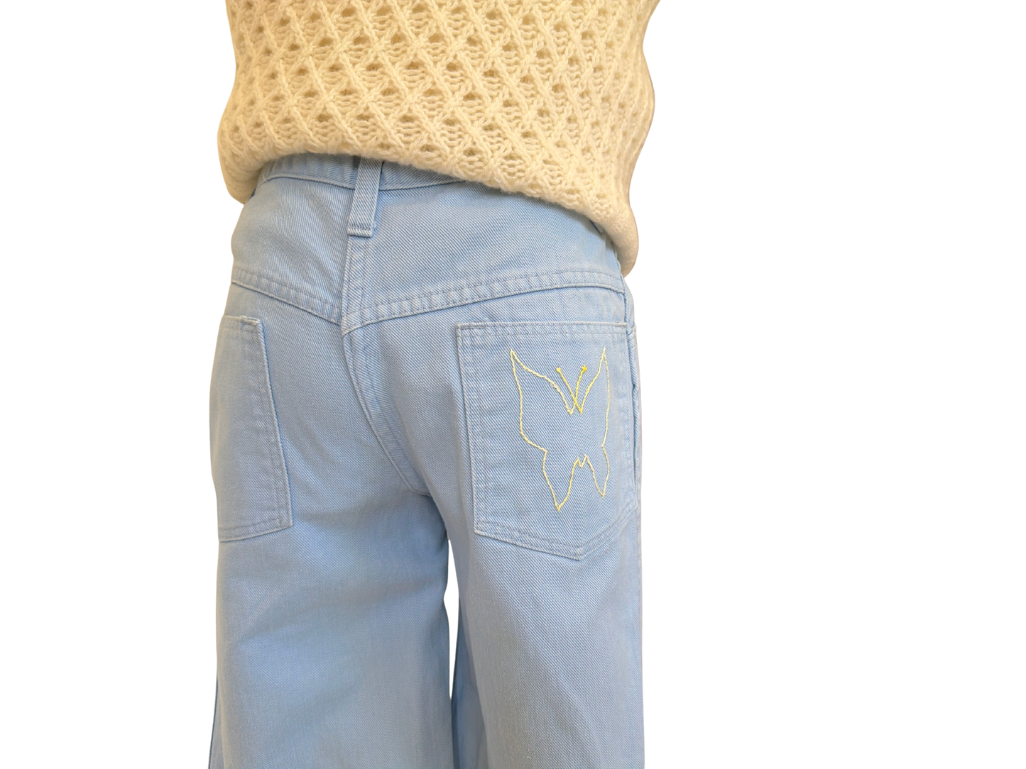 Vintage 70s Sears Winnie Mae Baby Blue Wide-Leg Jeans