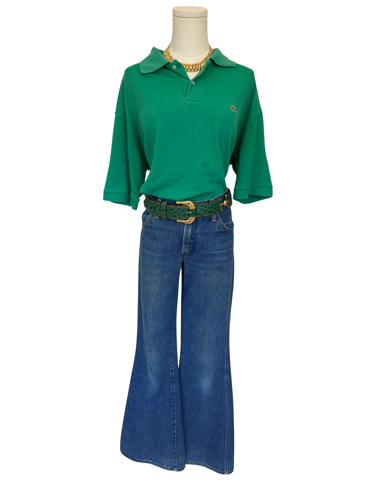 Vintage Lacoste Emerald Green Oversized Polo Size Large