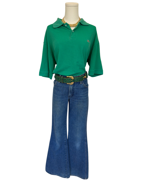 Vintage Lacoste Emerald Green Oversized Polo Size Large