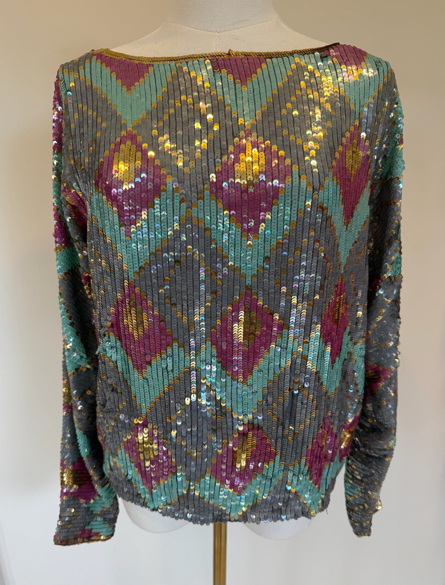 Vintage Silk Sequin Top
