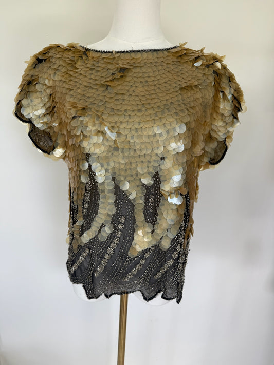 Oleg Cassini Vintage Sequin Paillette Top