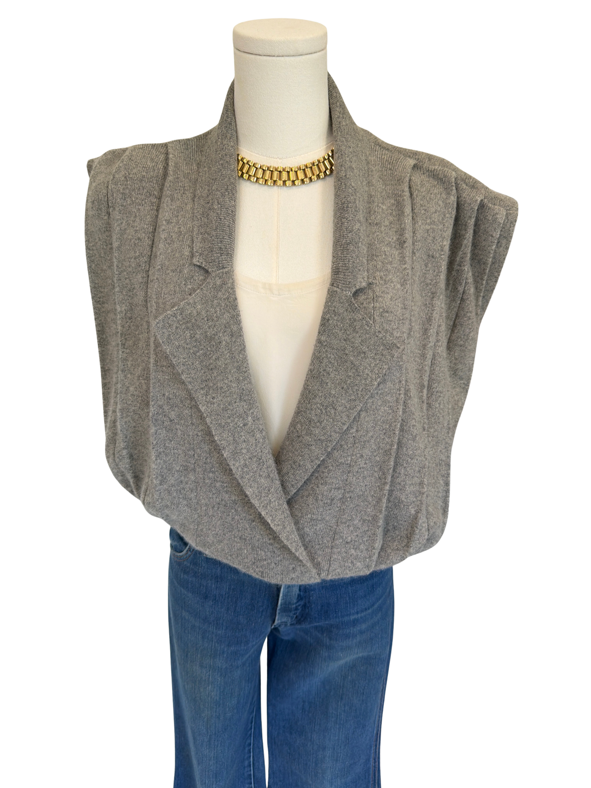 Vintage Lindsey Blake Angora & Lambswool Draped Sweater Vest