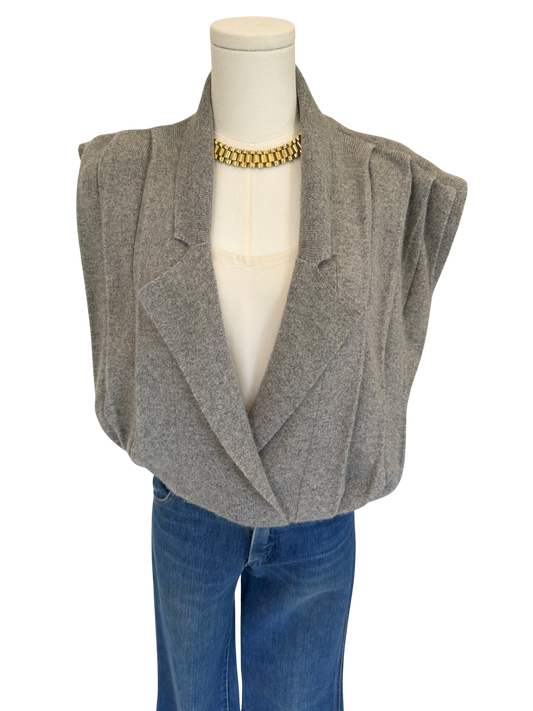 Vintage Lindsey Blake Angora & Lambswool Draped Sweater Vest