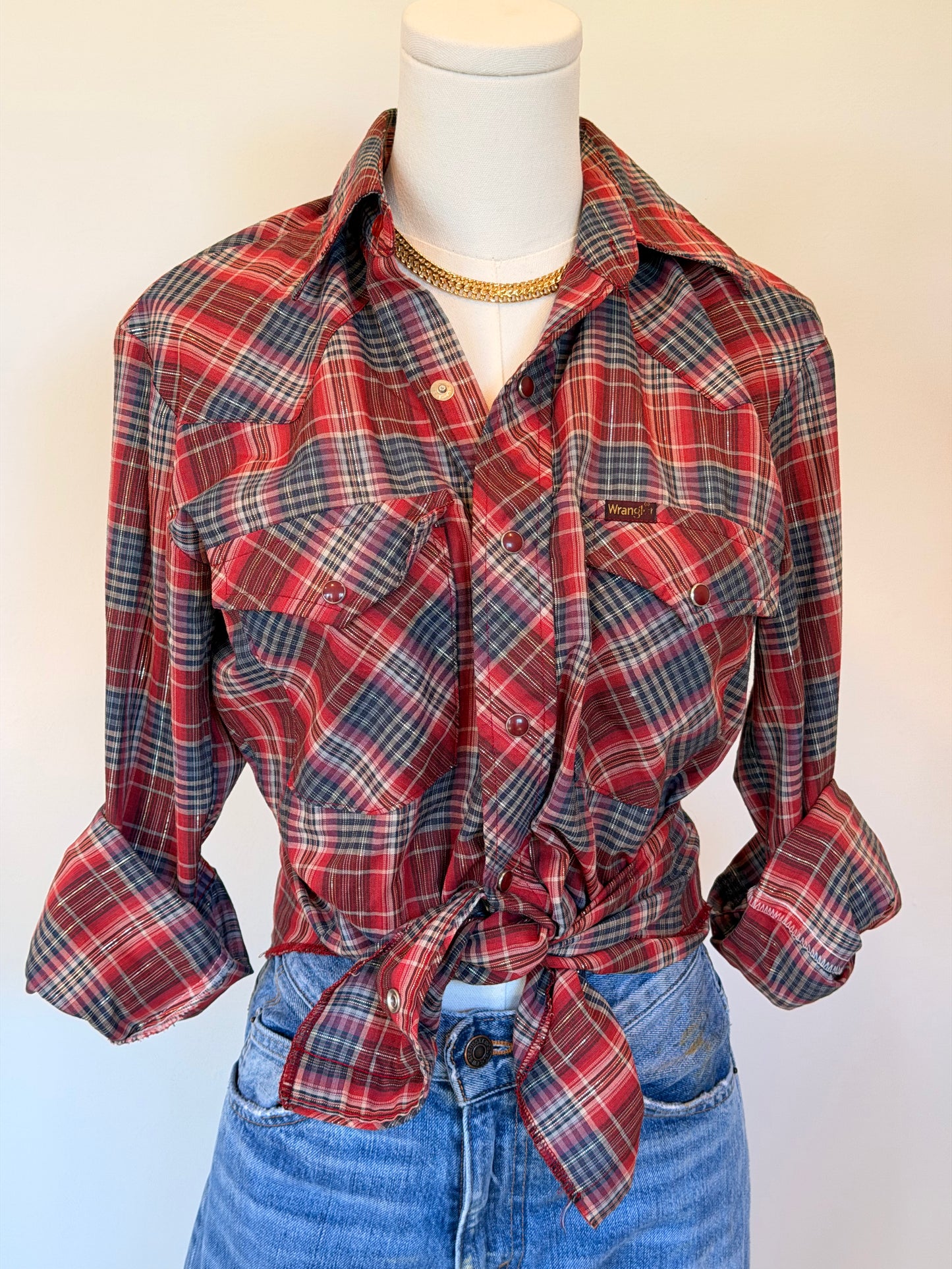 70’s Red Western Snap Shirt