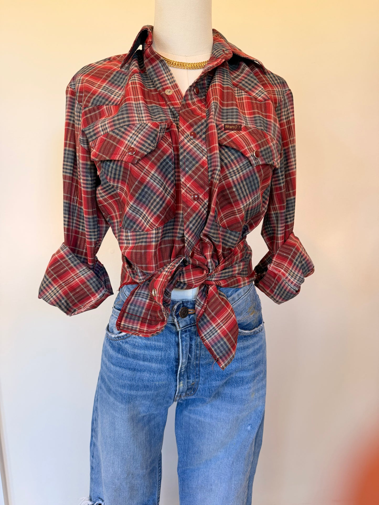 70’s Red Western Snap Shirt