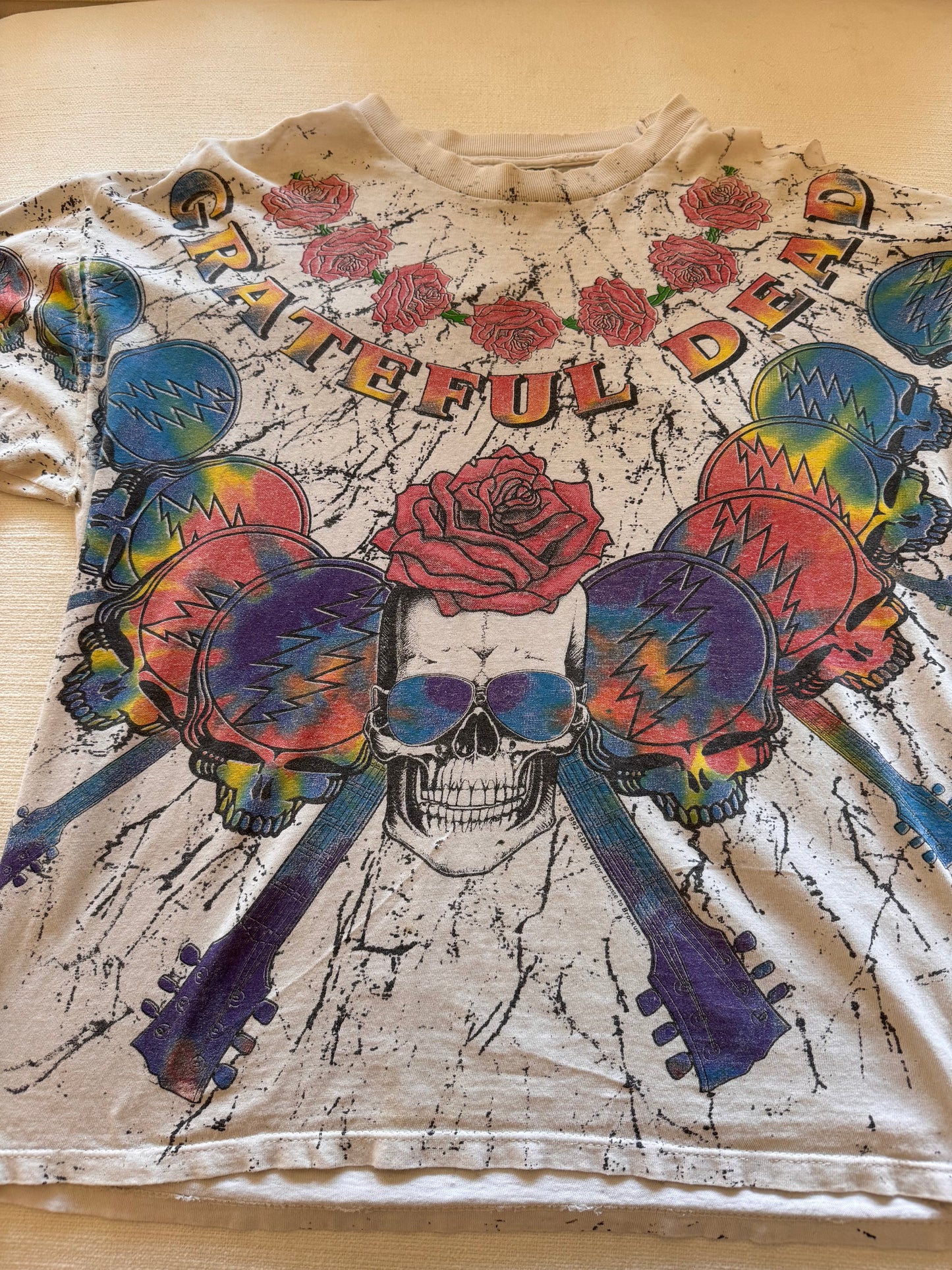 Grateful Dead 1992 Brockum AOP Skull/Roses Tee (XL)