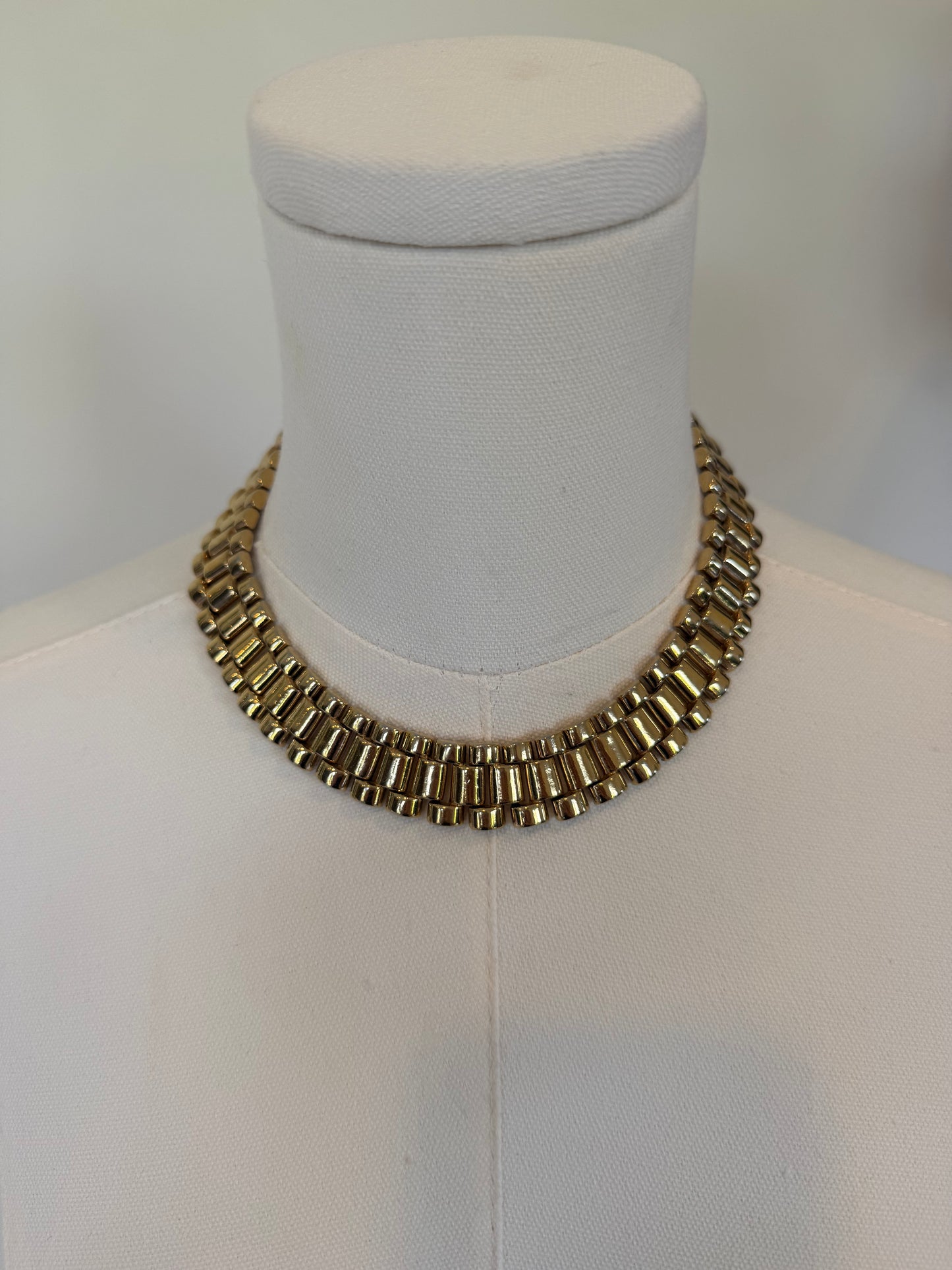 80s fold toned Collar necklace