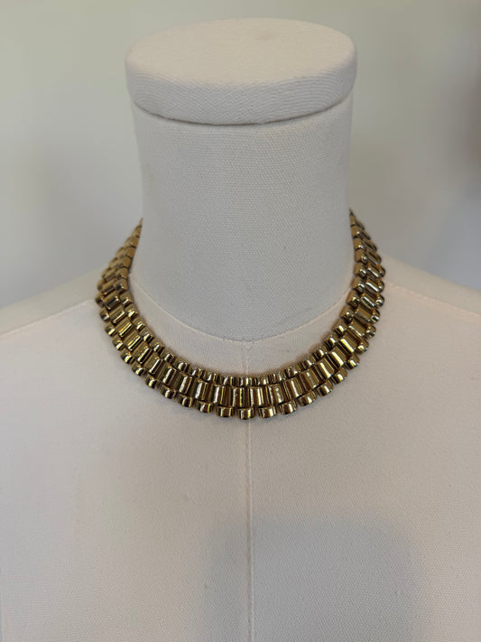 80s fold toned Collar necklace