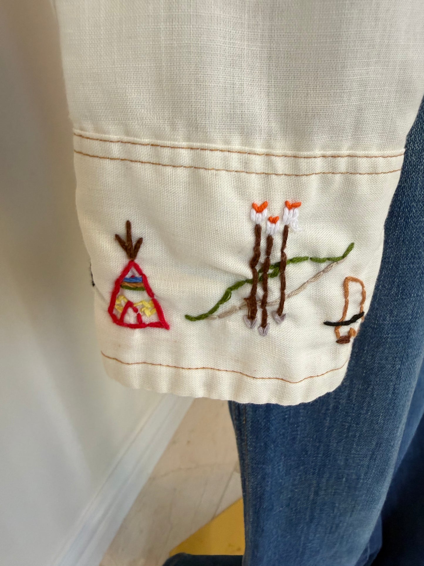 70s Cowboy/Native American Snap shirt